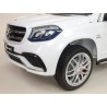 Dvojmiestný Mercedes GLS63 4x4,EVA kolesá,2,4G DO,LED osvetlenie,pérovanie,voltmeter,FM,USB,TF,čalunené sedačky,lakovaný biely