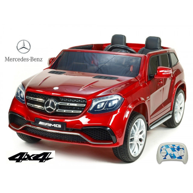 Dvojmiestný Mercedes GLS63 4x4,EVA kolesá,2,4G DO,LED osvetlenie,pérovanie,voltmeter,FM,USB,TF,čalunené sedačky,lakovaný biely