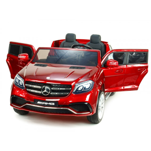 Dvojmiestný Mercedes GLS63 4x4,EVA kolesá,2,4G DO,LED osvetlenie,pérovanie,voltmeter,FM,USB,TF,čalunené sedačky,lakovaný biely