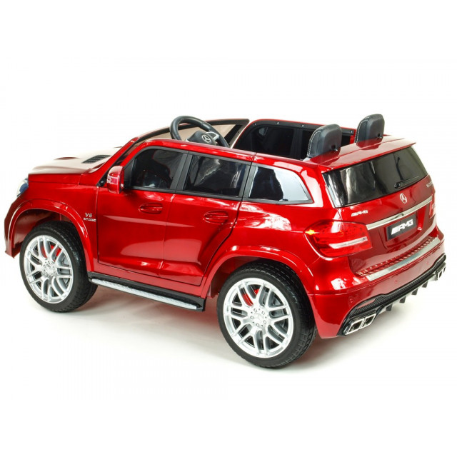 Dvojmiestný Mercedes GLS63 4x4,EVA kolesá,2,4G DO,LED osvetlenie,pérovanie,voltmeter,FM,USB,TF,čalunené sedačky,lakovaný biely