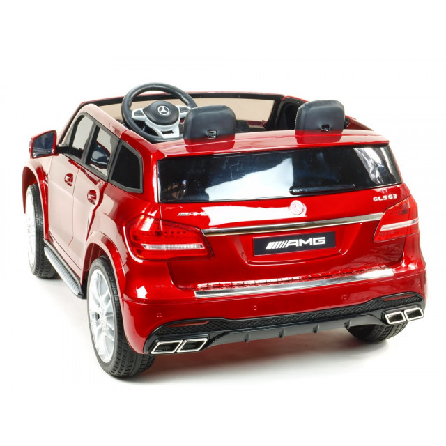 Dvojmiestný Mercedes GLS63 4x4,EVA kolesá,2,4G DO,LED osvetlenie,pérovanie,voltmeter,FM,USB,TF,čalunené sedačky,lakovaný biely