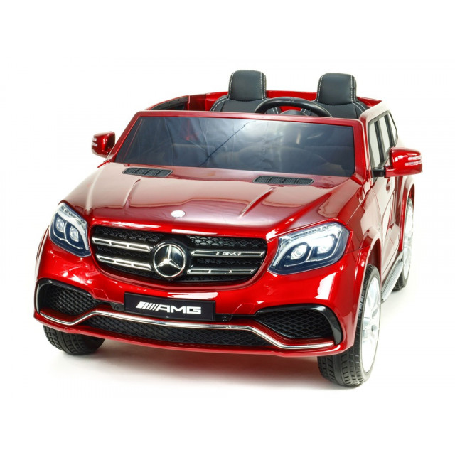 Dvojmiestný Mercedes GLS63 4x4,EVA kolesá,2,4G DO,LED osvetlenie,pérovanie,voltmeter,FM,USB,TF,čalunené sedačky,lakovaný biely