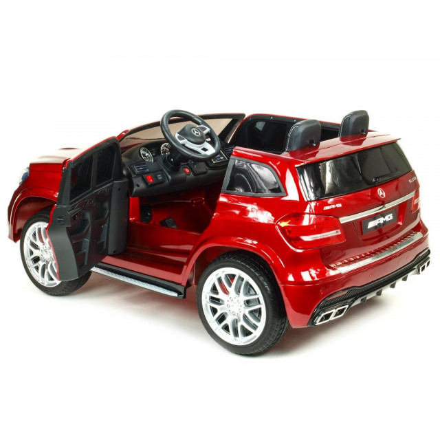 Dvojmiestný Mercedes GLS63 4x4,EVA kolesá,2,4G DO,LED osvetlenie,pérovanie,voltmeter,FM,USB,TF,čalunené sedačky,lakovaný biely