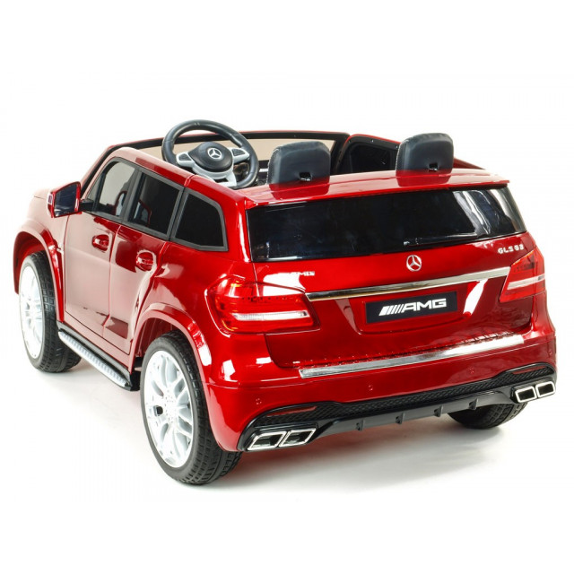 Dvojmiestný Mercedes GLS63 4x4,EVA kolesá,2,4G DO,LED osvetlenie,pérovanie,voltmeter,FM,USB,TF,čalunené sedačky,lakovaný biely