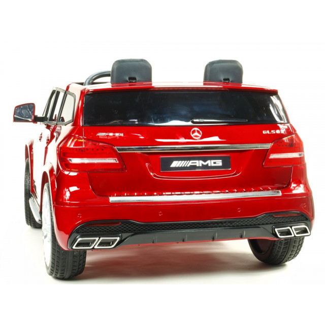 Dvojmiestný Mercedes GLS63 4x4,EVA kolesá,2,4G DO,LED osvetlenie,pérovanie,voltmeter,FM,USB,TF,čalunené sedačky,lakovaný biely