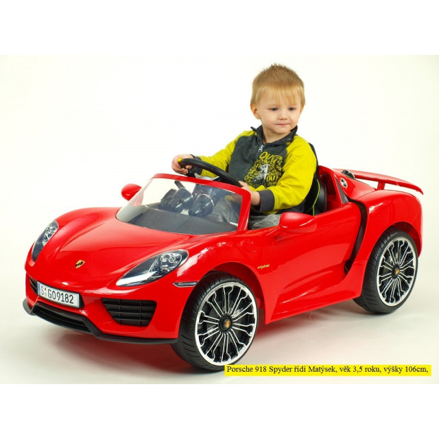 Porsche 918 s 2.4G DO, EVA kolesami, 12V, licencia