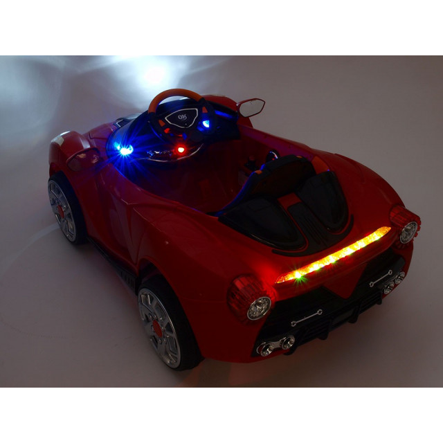 Rallye Ferrato s DO, otváracími dverami, pérovaním obidvoch náprav, super LED efekty, 12V, žlté