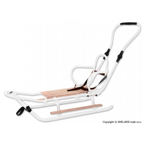 Sánky s opierkou a polohovateľným madlom