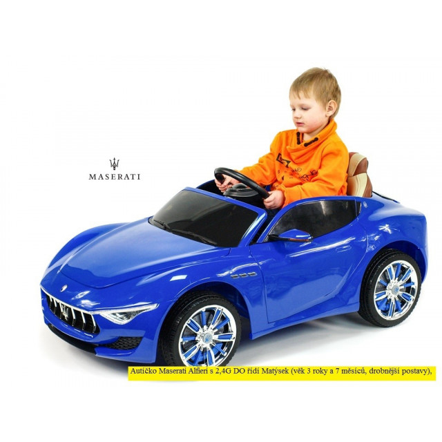 Maserati Alfieri s 2,4G DO,otv.dverami, nastaviteľným volantom, pérovaním, USB, SD, Mp3 playerom, LED osvetlením, ťažným madlom