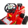 Traktor 12V s 2,4G  DO, s mohutnými kolesami a konštrukciou, svetelnými LED efekty, 2xnáhon, červený