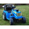 Traktor 12V s 2,4G DO, s mohutnými kolesami a konštrukciou, svetelnými LED efekty, 2xnáhon, modrý