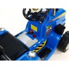 Traktor 12V s 2,4G DO, s mohutnými kolesami a konštrukciou, svetelnými LED efekty, 2xnáhon, modrý