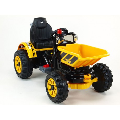 Traktor Kingdom s výklopnou korbou, mohutnými kolesami a konštrukciou, 2x motor 12V, 2x náhon, zelený