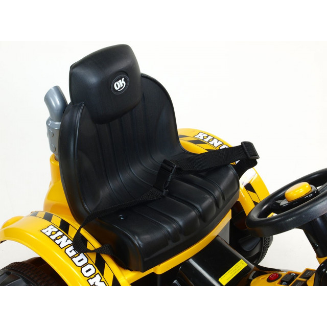 Traktor Kingdom s výklopnou korbou, mohutnými kolesami a konštrukciou, 2x motor 12V, 2x náhon, zelený