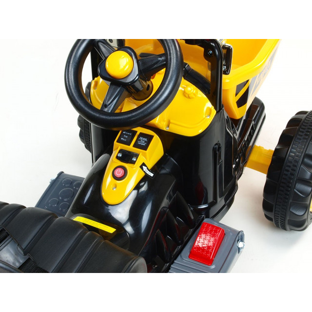 Traktor Kingdom s výklopnou korbou, mohutnými kolesami a konštrukciou, 2x motor 12V, 2x náhon, zelený