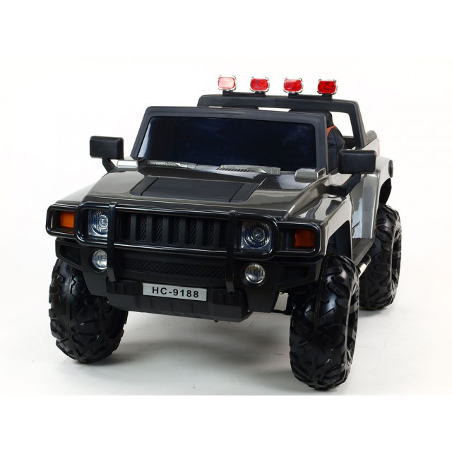 2-stný Hummer Simba s 2,4G DO,EVA kolesami,kývajúcimi nápravami,tlmičmi,USB,TF,Mp3,voltmetrom,čalunenou sedačkou,strieborná met.