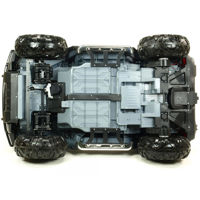 2-stný Hummer Simba s 2,4G DO,EVA kolesami,kývajúcimi nápravami,tlmičmi,USB,TF,Mp3,voltmetrom,čalunenou sedačkou,strieborná met.