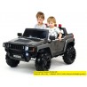 2-stný Hummer Simba s 2,4G DO,EVA kolesami,kývajúcimi nápravami,tlmičmi,USB,TF,Mp3,voltmetrom,čalunenou sedačkou,strieborná met.