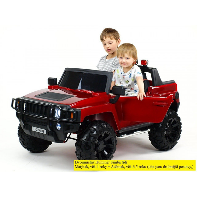 2-stný Hummer Simba s 2,4G DO,EVA kolesami,kývajúcimi nápravami,tlmičmi,USB,TF,Mp3,voltmetrom,čalunenou sedačkou,strieborná met.