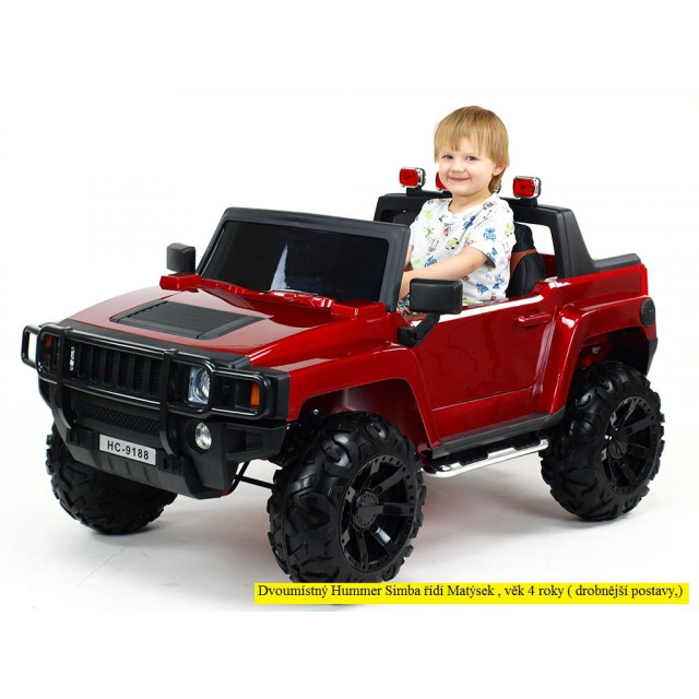 2-stný Hummer Simba s 2,4G DO,EVA kolesami,kývajúcimi nápravami,tlmičmi,USB,TF,Mp3,voltmetrom,čalunenou sedačkou,strieborná met.