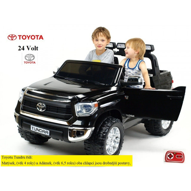 Najväčšie elektrické autíčko Toyota Thundra 24V s 2.4G DO,otváracími dverami,USB, TF,Mp3,LED svetlami, svietiaciou rampou,čierne