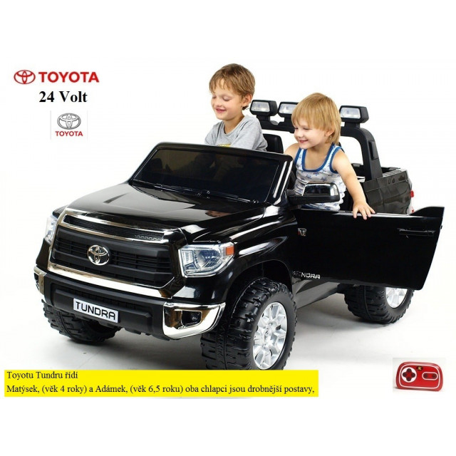 Najväčšie elektrické autíčko Toyota Thundra 24V s 2.4G DO,otváracími dverami,USB, TF,Mp3,LED svetlami, svietiaciou rampou,čierne