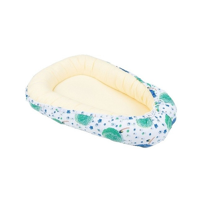 Obojstranný kokon pre bábätko. Mini hviezdičky sivé / mini hviezdičky biele