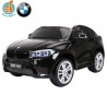 BMW X6 s 2,4G bluetooth DO, EVA kolesami, otváracími dverami,12V, čalunenou vyšívanou sedačkou, lakované čiernou farbou