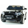 BMW X6 s 2,4G bluetooth DO, EVA kolesami, otváracími dverami,12V, čalunenou vyšívanou sedačkou, lakované čiernou farbou