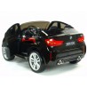 BMW X6 s 2,4G bluetooth DO, EVA kolesami, otváracími dverami,12V, čalunenou vyšívanou sedačkou, lakované čiernou farbou