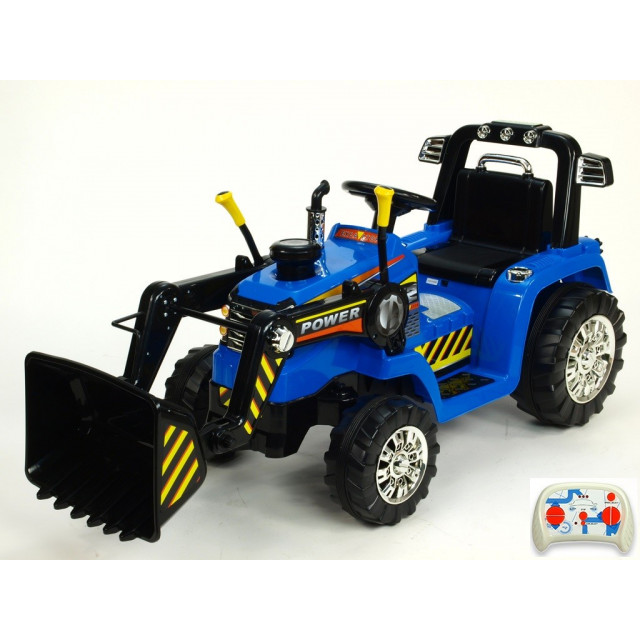 Traktor 12V, s mohutnými kolesami a konštrukciou, svetelnými LED efekty, 2xnáhon, červený