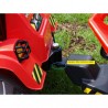 Traktor 12V, s mohutnými kolesami a konštrukciou, svetelnými LED efekty, 2xnáhon, červený