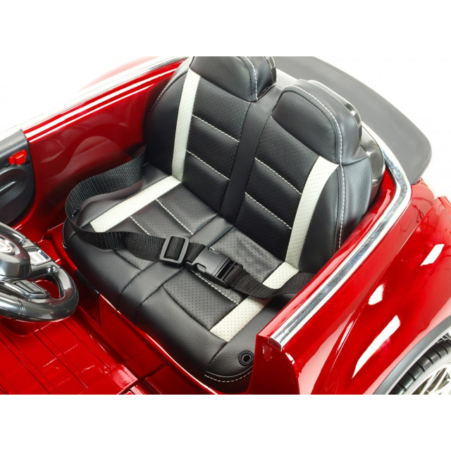 Mercedes - Benz S63 AMG, s 2.4G DO, pérovaním obidvoch náprav, EVA kolesami,12V, jahodovo červený