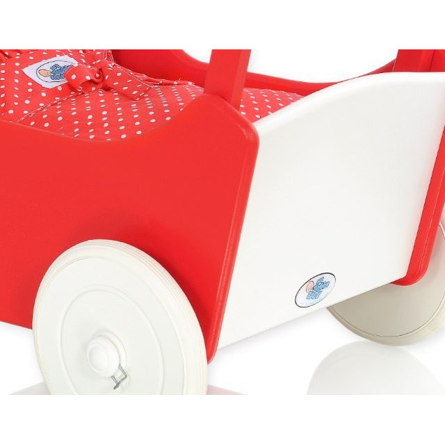 Drevený kočík pre bábiky ECO TOYS - ružový