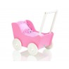Drevený kočík pre bábiky ECO TOYS - ružový