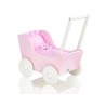 Drevený kočík pre bábiky ECO TOYS - ružový