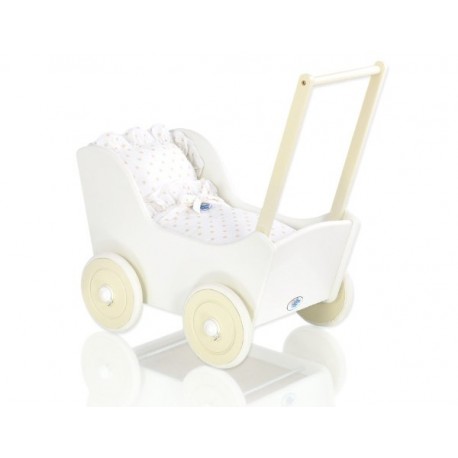 Drevený kočík pre bábiky ECO TOYS - ružový