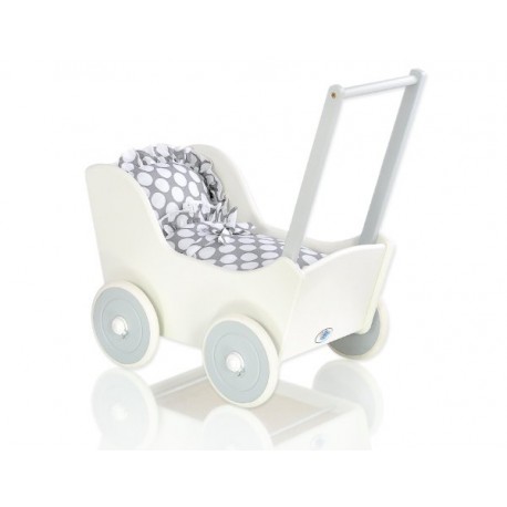 Drevený kočík pre bábiky ECO TOYS - ružový