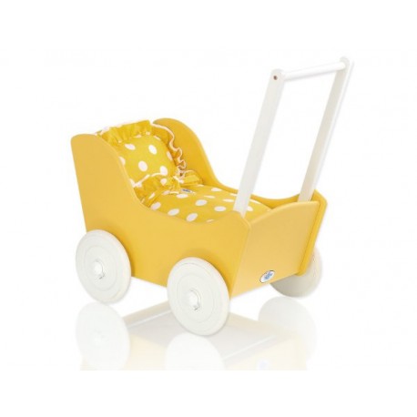 Drevený kočík pre bábiky ECO TOYS - ružový