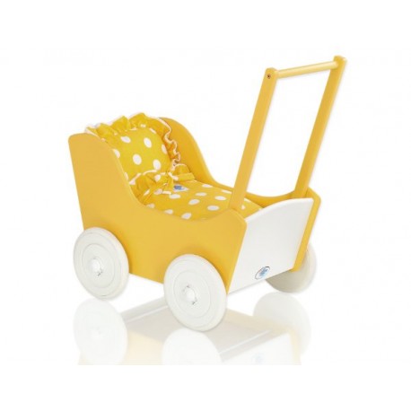 Drevený kočík pre bábiky ECO TOYS - ružový
