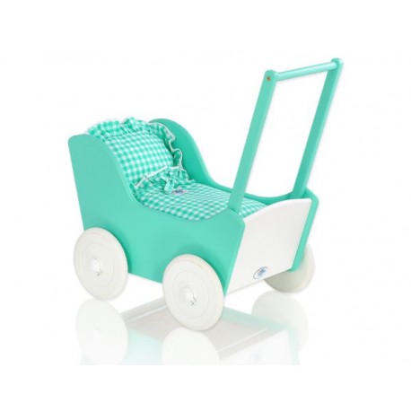 Drevený kočík pre bábiky ECO TOYS - ružový