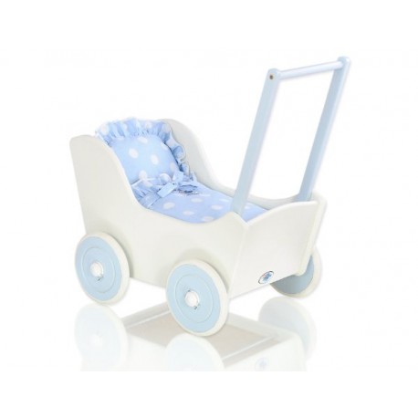 Drevený kočík pre bábiky ECO TOYS - ružový