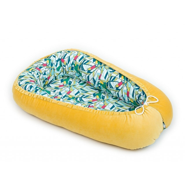 Obojstranný kokon pre bábätko. Mini hviezdičky sivé / mini hviezdičky biele