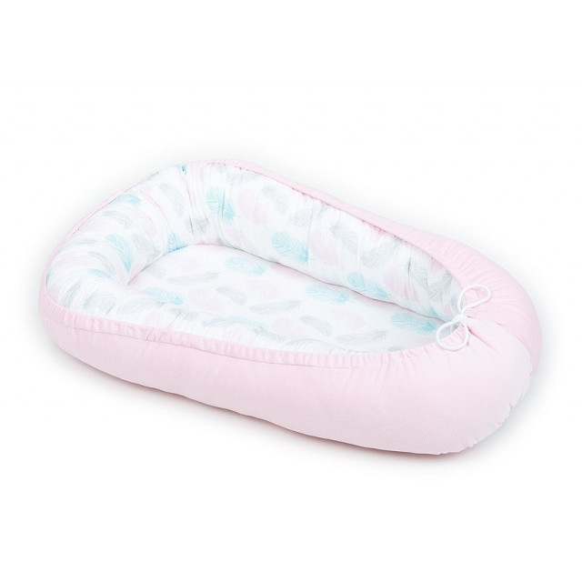 Obojstranný kokon pre bábätko. Mini hviezdičky sivé / mini hviezdičky biele