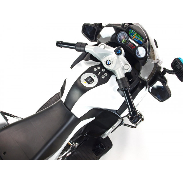 Cestná závodná motorka, 12 V, 2x motor, EVA kolesá, voltmeter, USB, TF, Mp3, LED osvetlenie