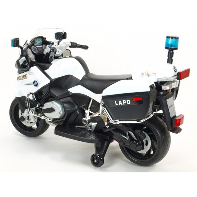 Cestná závodná motorka, 12 V, 2x motor, EVA kolesá, voltmeter, USB, TF, Mp3, LED osvetlenie