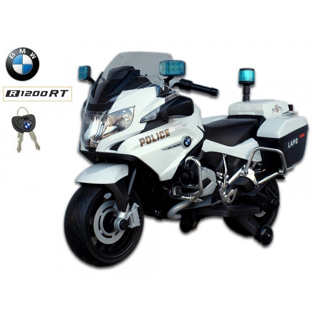 Cestná závodná motorka, 12 V, 2x motor, EVA kolesá, voltmeter, USB, TF, Mp3, LED osvetlenie