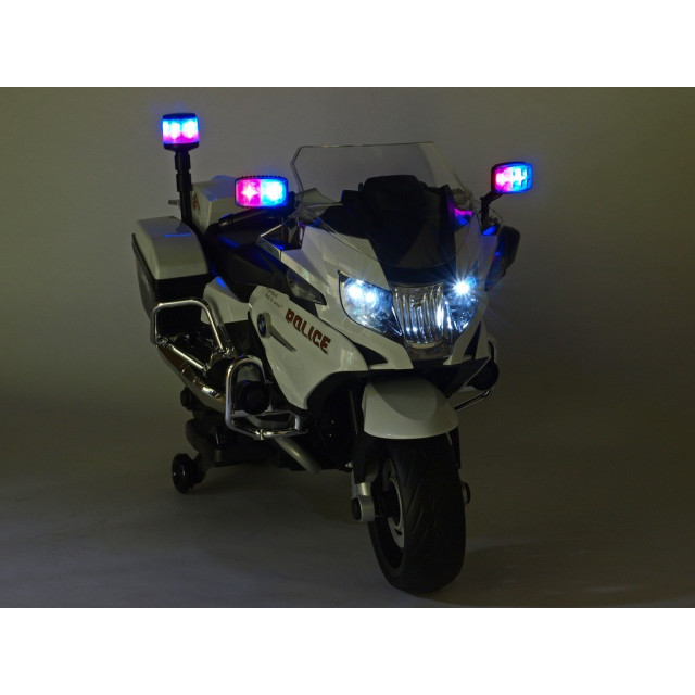 Cestná závodná motorka, 12 V, 2x motor, EVA kolesá, voltmeter, USB, TF, Mp3, LED osvetlenie