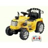 Traktor 12V s 2,4G  DO, s mohutnými kolesami a konštrukciou, svetelnými LED efekty, 2xnáhon, žltý