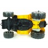 Traktor 12V s 2,4G  DO, s mohutnými kolesami a konštrukciou, svetelnými LED efekty, 2xnáhon, žltý